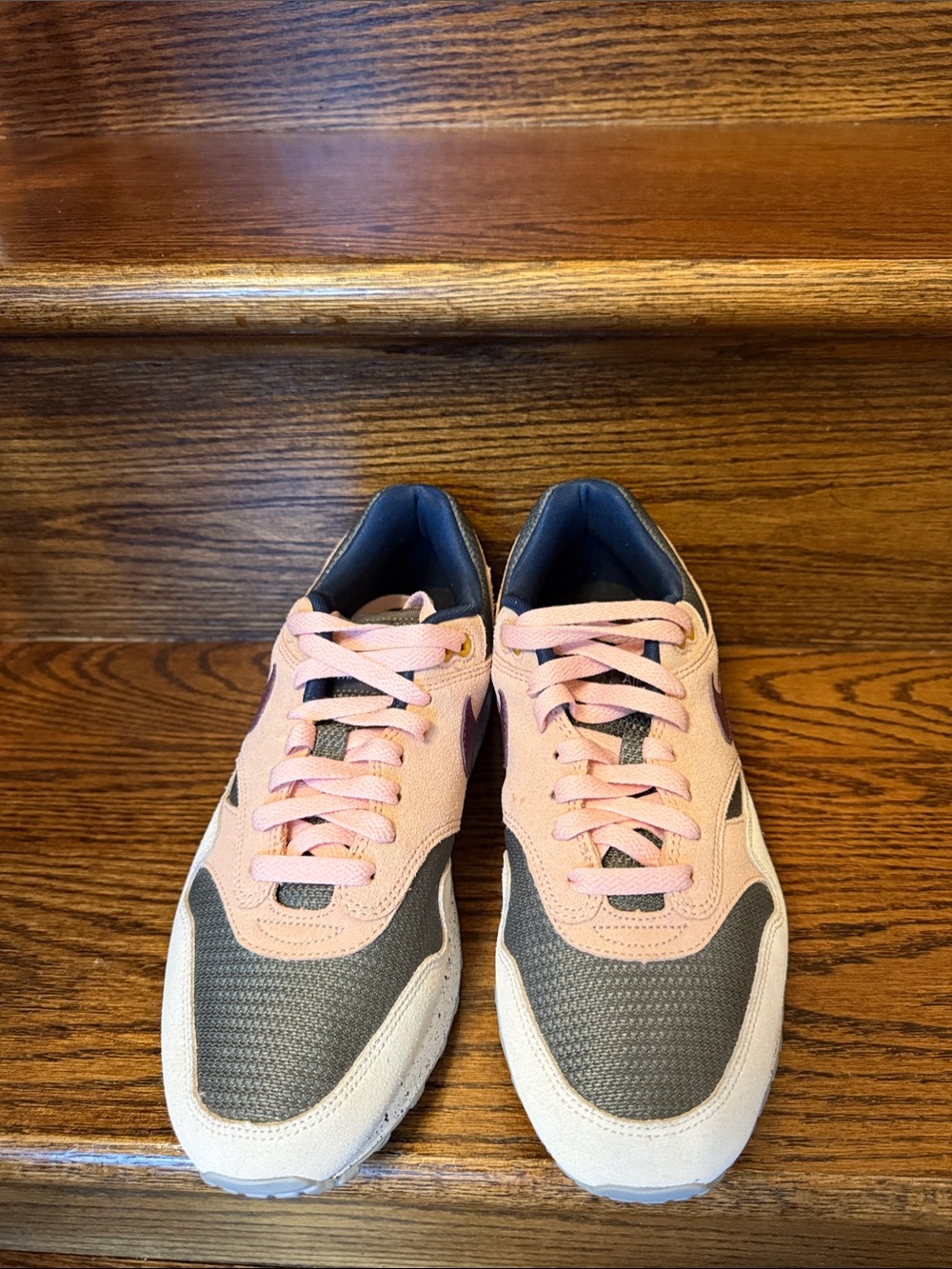 Nile Men’s Pink and olive green Custom Sneakers size 8